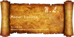Mazur Lolita névjegykártya